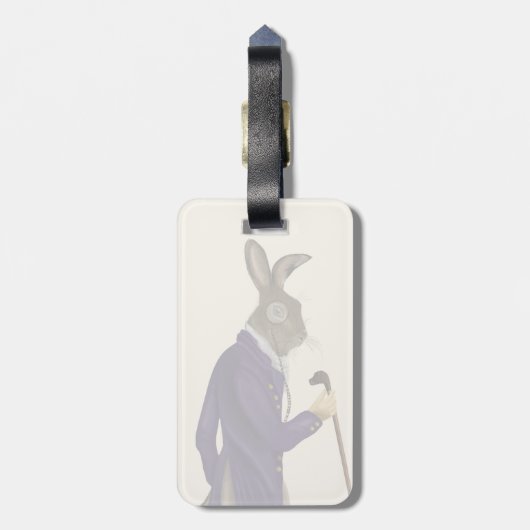 Hare in Lila Hülle 2 Gepäckanhänger (Rückseite vertikal)