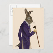 Hare in Lila Hülle 2 Postkarte (Vorne/Hinten)