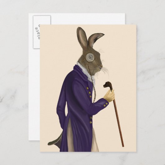 Hare in Lila Hülle 2 Postkarte (Vorne/Hinten)