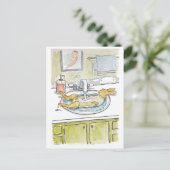 Hare in the Sink Postcard Postkarte (Stehend Vorderseite)