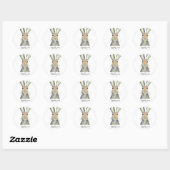 Hare Kaninchen Aquarell Woodland Animal Danke Runder Aufkleber (Blatt)