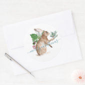 Hare Kaninchen zu Weihnachten verkleidet Runder Aufkleber (Umschlag)