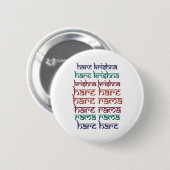 Hare Krishna Hare Krishna Mantra Chanting Hinduism Button (Vorne & Hinten)