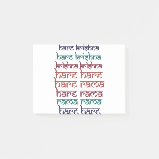 Hare Krishna Hare Krishna Mantra Chanting Hinduism Post-it Klebezettel (Vorderseite)