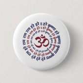 Hare Krishna Om Om Mantra Symbol Chanting Hinduis Button (Vorderseite)