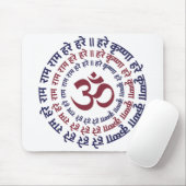 Hare Krishna Om Om Mantra Symbol Chanting Hinduis Mousepad (Mit Mouse)