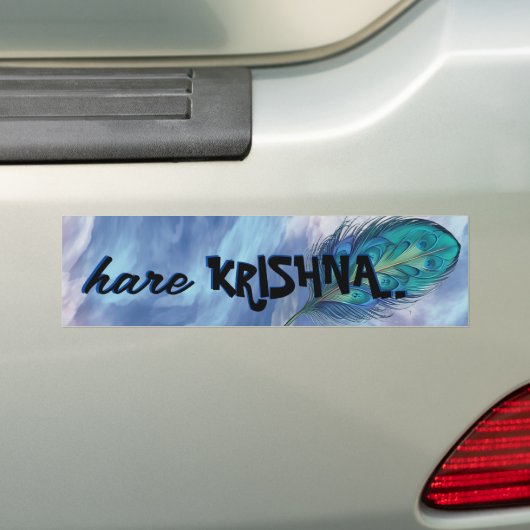 "Hare Krishna" Peacock Feather Hindu Autoaufkleber (Auf Auto)