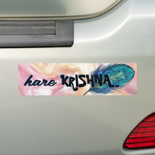 "Hare Krishna" Peacock Feather Hindu Autoaufkleber (Auf Auto)