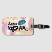 "Hare Krishna" Peacock Feather Hindu Gepäckanhänger (Vorderseite (Horizontal))