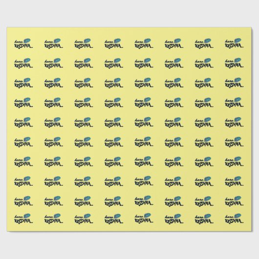 "Hare Krishna" Peacock Feather Hindu Geschenkpapier (Flach)