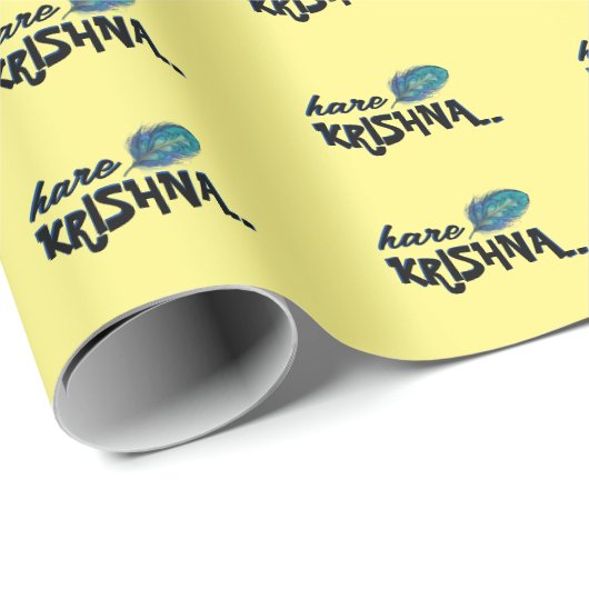 "Hare Krishna" Peacock Feather Hindu Geschenkpapier (Rolleneckpunkt)