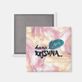 "Hare Krishna" Peacock Feather Hindu Magnet (Vorderseite/Rückseite)