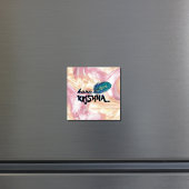 "Hare Krishna" Peacock Feather Hindu Magnet