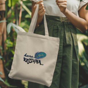 "Hare Krishna" Peacock Feather Hindu Tragetasche