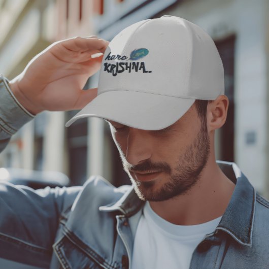 "Hare Krishna" Peacock Feather Hindu Truckerkappe