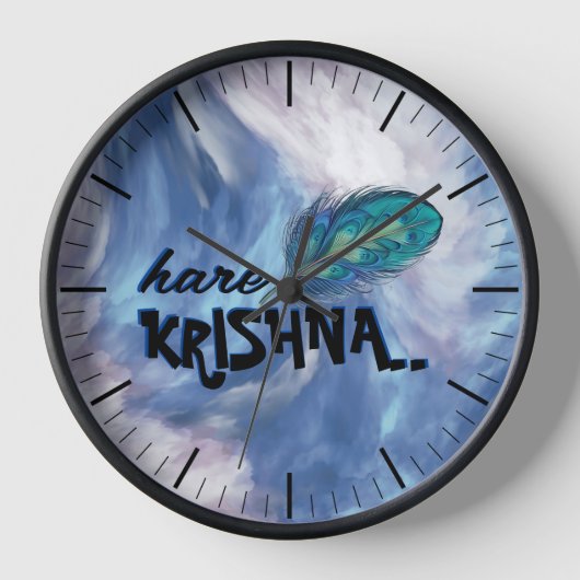 "Hare Krishna" Peacock Feather Hindu Uhr (Vorderseite)