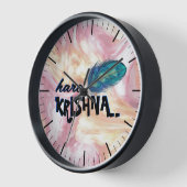 "Hare Krishna" Peacock Feather Hindu Uhr (Winkel)