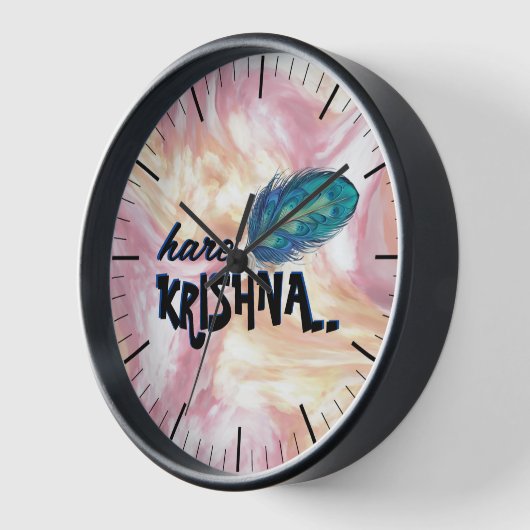 "Hare Krishna" Peacock Feather Hindu Uhr (Winkel)