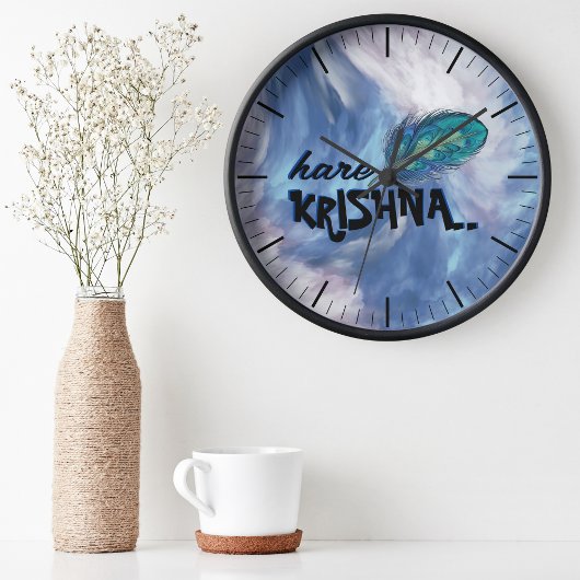 "Hare Krishna" Peacock Feather Hindu Uhr