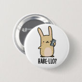 Hare-llo There Funny Hare Rabbit Pub Button (Vorne & Hinten)