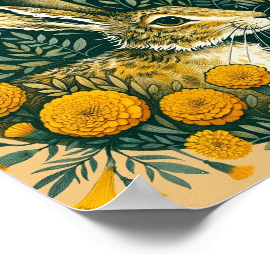 Hare Marigold Poster (Ecke)