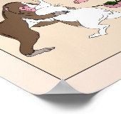 Hare & Monkey Wrestling von Yoshitoshi Poster (Ecke)