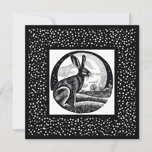 Hare & Moon Night Sky Card (Vorderseite)