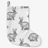 Hare or rabbit. Seamless pattern with forest anima Kleiner Weihnachtsstrumpf (Vorderseite)