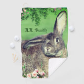Hare Rabbit Animal Fun Personalisiert Golfhandtuch (Insitu)