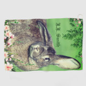 Hare Rabbit Animal Fun Personalisiert Golfhandtuch (Horizontal)