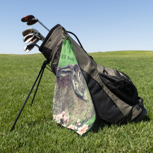 Hare Rabbit Animal Fun Personalisiert Golfhandtuch (Gras)