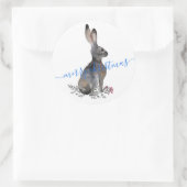 Hare Rabbit Frohe Weihnachten Runder Aufkleber (Tasche)