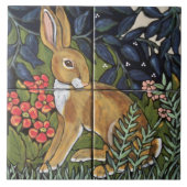 Hare Rabbit Garden Mural William Morris Inspiriert Fliese (Vorderseite)
