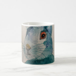 Hare Rabbit Watercolor Blue Kaffeetasse