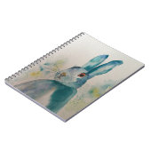 Hare Rabbit Watercolor Blue Notizblock (Linke Seite)