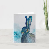 Hare Rabbit Watercolor-Karte Karte (Vorderseite)