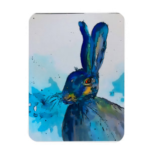 Hare Rabbit Watercolor Magnet