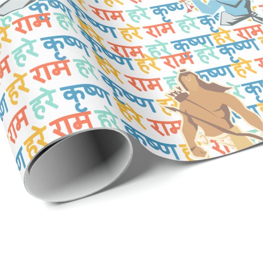 Hare Ram Hare Krishna Geschenkpapier (Rolleneckpunkt)