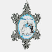 Hare Schneeflocken Zinn-Ornament (Links)