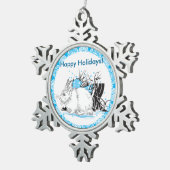 Hare Schneeflocken Zinn-Ornament (Rechts)