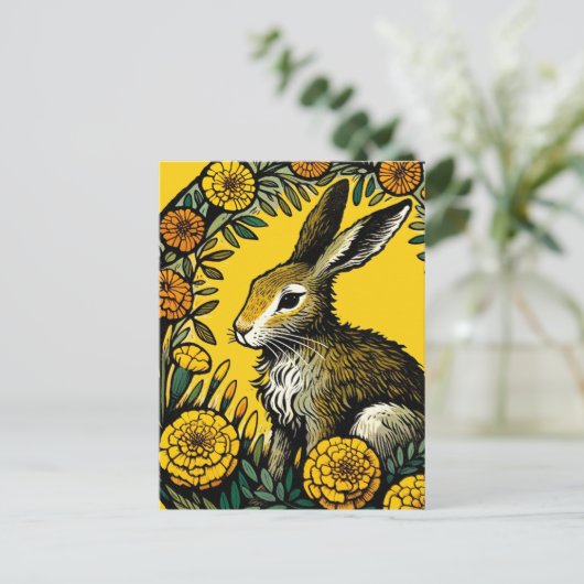 Hare und Marigolds Postkarte (Stehend Vorderseite)