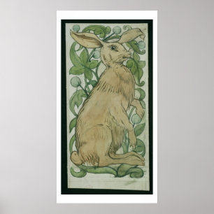 Hare (w/c auf Papier) Poster