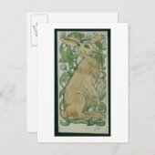 Hare (w/c auf Papier) Postkarte (Vorne/Hinten)