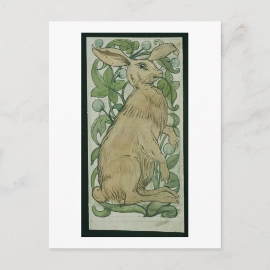 Hare (w/c auf Papier) Postkarte (Vorderseite)