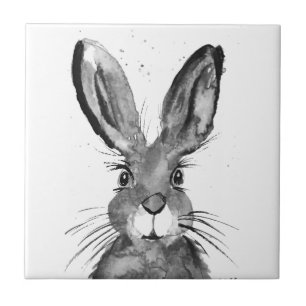Hare watercolor rustikal Küche Kaninchen Tier Fliese