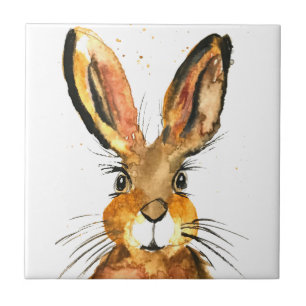 Hare watercolor rustikal Küche Kaninchen Tier Fliese
