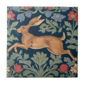Hare William Morris Stil Links Facing Floral Fliese (Vorderseite)
