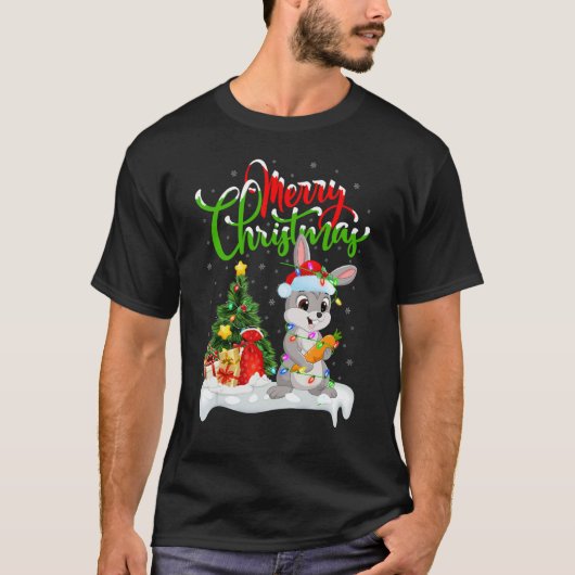 Hare Xmas Decorations Santa Hare Christmas T-Shirt (Vorderseite)