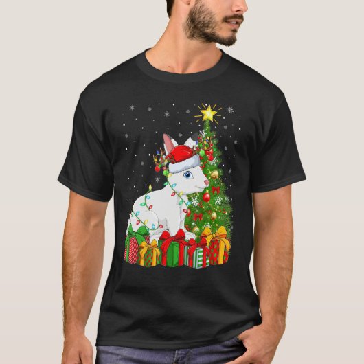 Hare Xmas Holiday Santa Hare Christmas Tree T-Shirt (Vorderseite)