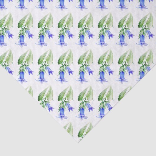 Harebell-blaues weißes Papierpapier Seidenpapier (Ausschnitt)